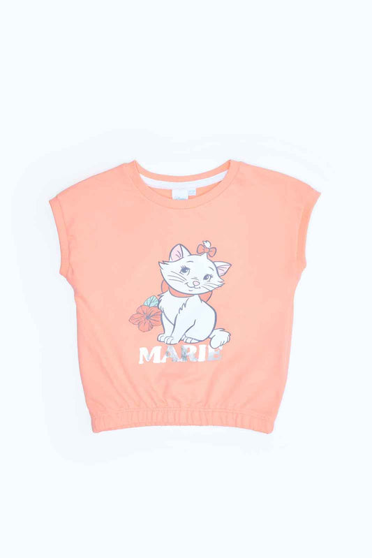 Redtag-Girls-Coral-Marie-Print-Top-Category:T-Shirts,-Colour:Apricot,-Deals:2-FOR-49,-Deals:New-In,-Filter:Infant-Girls-(3-to-24-Mths),-ING-T-Shirts,-MQN,-New-In-ING-APL,-Non-Sale,-S23B,-Section:Girls-(0-to-14Yrs),-TBL-Infant-Girls-3 to 24 Months