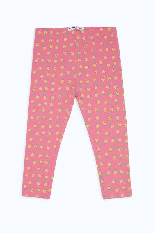 Redtag-Girls-Pink-Pineapple-Aop-Legging-Category:Leggings,-Colour:Apricot,-Deals:New-In,-Filter:Infant-Girls-(3-to-24-Mths),-H1:KWR,-H2:ING,-H3:TRS,-H4:LEG,-ING-Leggings,-New-In-ING-APL,-Non-Sale,-S23C,-Season:S23C,-Section:Girls-(0-to-14Yrs)-Infant-Girls-3 to 24 Months